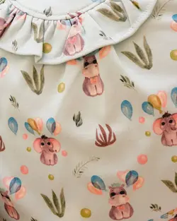 ست اسکاتلندی خرگوش صورتی و فیل و بادکنک آبی