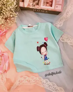 کراپ نخ پنبه دختر بادکنکی و دختر کلاه آبی