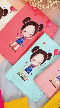 کراپ نخ پنبه دختر بادکنکی و دختر کلاه آبی