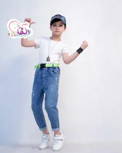 شلوار جین بچه گانه مدل مام استایل