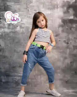 شلوار جین بچه گانه مدل مام استایل
