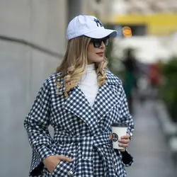 پالتو طوسی چهارخانه