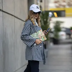 پالتو طوسی چهارخانه