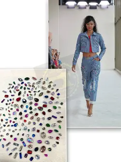 نگين پايه دار دوختنى رنگى