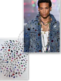 نگين پايه دار دوختنى رنگى