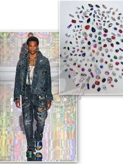 نگين پايه دار دوختنى رنگى