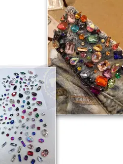 نگين پايه دار دوختنى رنگى