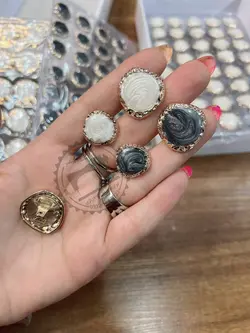 دکمه پایه دار فلزی صدف