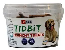 تشویقی سگ تیدبیت (Crunchy Treats) با طعم شیر Pet Alpin