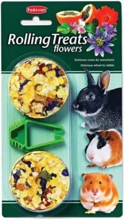 تشویقی غلتکی جوندگان با طعم گل پادوان مدل Rolling treats flowers (850 گرم)