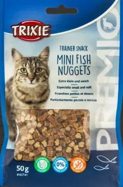 تشویقی گربه تریکسی مدل Mini Fish Nuggets وزن 50 گرم