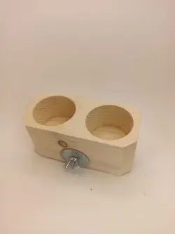 دانخوری چوبی پرندگان ۸ضلعی دوقلو