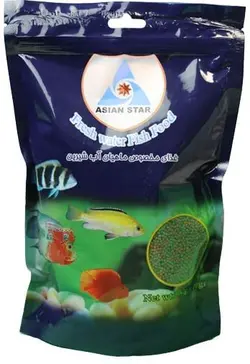 غذا خشک مخصوص ماهیان آب شیرین آسیان استار 500 گرمی