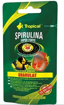 غذای ماهی تروپیکال مدل  Super Spirulina Forte وزن 22 گرم