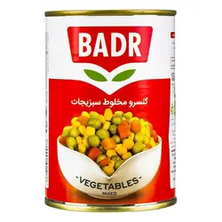 کنسرو مخلوط سبزیجات بدر ۴۳۰ گرمی