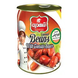 کنسرو لوبیا چیتی با سس گوجه فرنگی شهدین ۳۷۰ گرم