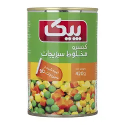 کنسرو مخلوط سبزیجات پیک آسان بازشو ۴۲۰ گرمی