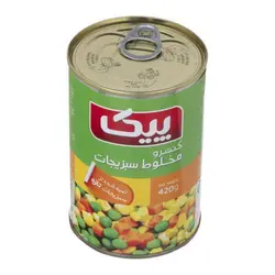 کنسرو مخلوط سبزیجات پیک آسان بازشو ۴۲۰ گرمی