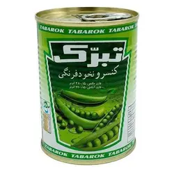 کنسرو نخود فرنگی تبرک مقدار ۳۸۰ گرم