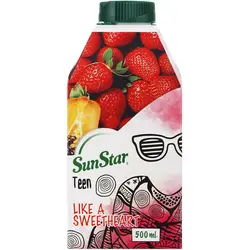 آبمیوه تین مخلوط توت فرنگی،پاپایا،گواوای صورتی،پرتقال،موز و آناناس LIKE A SWEETHEART سان استار 500 میلی لیتری