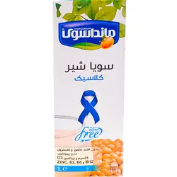 شیر سویا کلاسیک (بدون قند،لاکتوز و کلسترول) تتراپک MANDASOY مانداسوی 1 لیتری