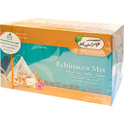دمنوش تقویت کننده سیستم ایمنی بدن حاوی(اکیناسه،پونه،کاکوتی،پنیرک،زیرفون،بابونه،لیمو امانی)تی بگ مهرگیاه بسته 14 عددی