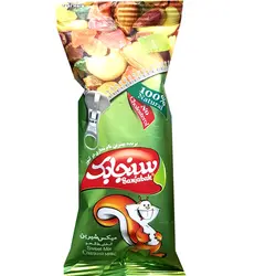 آجیل میکس شیرین (بادام درختی،بادام هندی،پسته،کشمش،حبه آناناس،حبه انبه) سنجابک 40 گرمی