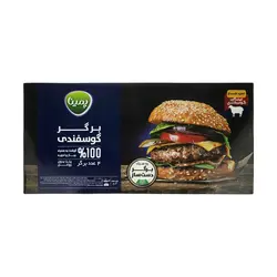 برگر گوسفندی 100% گوشت پمینا کاله 4عددی بسته 500 گرمی