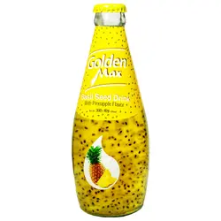 نوشیدنی تخم شربتی با طعم آناناس (بدون گاز) Golden Max گلدن مکس 300 میلی لیتری