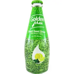 نوشیدنی تخم شربتی با طعم موهیتو (بدون گاز) Golden Max گلدن مکس 300 میلی لیتری