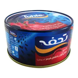 کنسرو تن ماهی با فلفل قرمز در روغن تحفه 180 گرمی