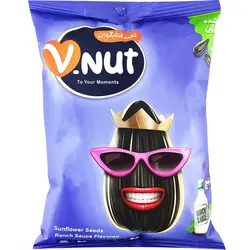 تخمه آفتابگردان با طعم سس رَنچ V.nut وی نات 105 گرمی