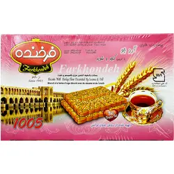 بیسکوئیت پذیرایی  1005 پذیرایی آرد جو  با تزئین کنجد و شوید فرخنده 850 گرمی