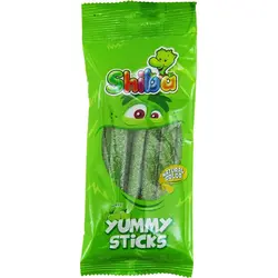 پاستیل لیکوریتز مغزدار شکری با طعم سیب yummy Sticks شیبا 90 گرمی