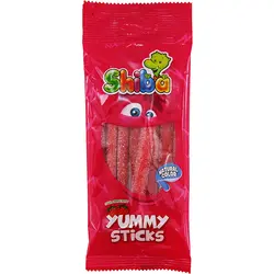 پاستیل لیکوریتز مغزدار شکری با طعم توت فرنگی yummy Sticks شیبا 90 گرمی