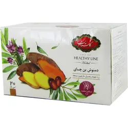 دمنوش مخلوط گیاهی بن چای تسکین دهنده درد(زردچوبه،زنجبیل،دارچین،پونه،سنجد) گلستان 20 عددی
