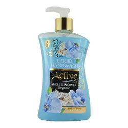 مایع دستشویی صدفی آبی حاوی پروتئین سویا اکتیو  450 گرمی