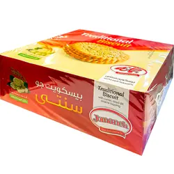 بیسکویت جو سنتی با شهد توت و تزیین (زیره،شوید و کنجد) جمانه 380گرمی