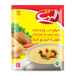 سوپ مرغ و ذرت الیت 4نفره