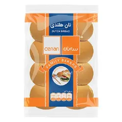 نان هلندی (ماندگاری 1 ماه در فریزر پس از تاریخ تولید) سه نان 8 عددی بسته 450 گرمی