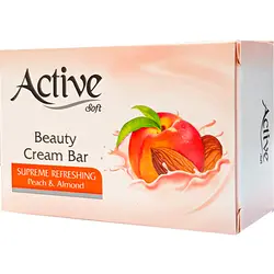 صابون صورت و بدن حاوی کرم نرم کننده با رایحه هلو و بادام اکتیو 125 گرمی