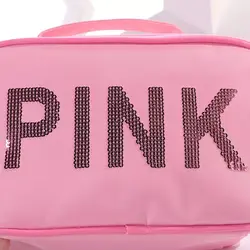 کیف آرایشی و بهداشتی طرح پینک PINK پولک دوزی اورجینال