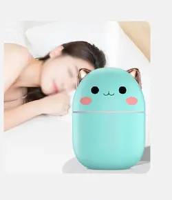 دستگاه بخور سرد مینی طرح گربه H₂Oچراغ دار حجم 250 میل