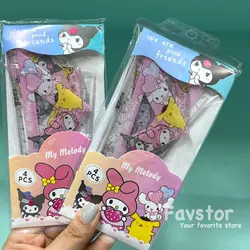 ست 4 تکه خط‌کش، گونیا، نقاله kadishidai طرح خرگوش my melody