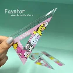 ست 4 تکه خط‌کش، گونیا، نقاله kadishidai طرح خرگوش my melody