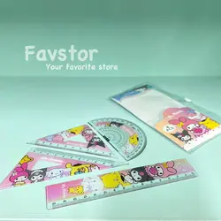 ست 4 تکه خط‌کش، گونیا، نقاله kadishidai طرح خرگوش my melody