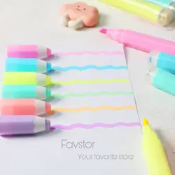 ست ۶ عددی هایلایتر مهردار Qesfun طرح مداد کد TF-116