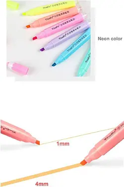 ست ۶ عددی هایلایتر مهردار Qesfun طرح مداد کد TF-116