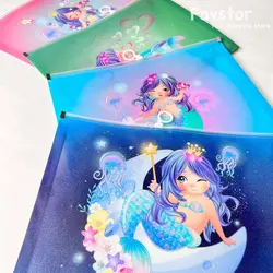 کاور زیپ‌دار اکلیلی A4 طرح پری دریایی کدLL_128