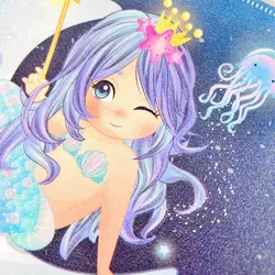 کاور زیپ‌دار اکلیلی A4 طرح پری دریایی کدLL_128